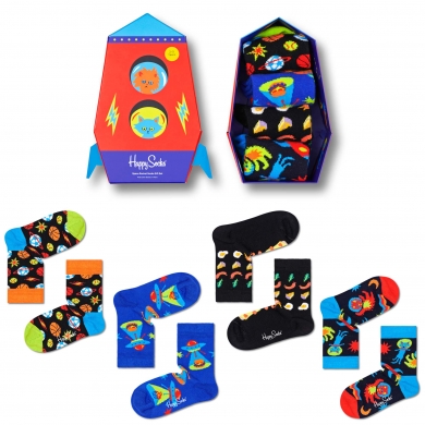 Happy Socks Daily Sock Crew Kids Space Gift Gift Box Children - 4 Pairs